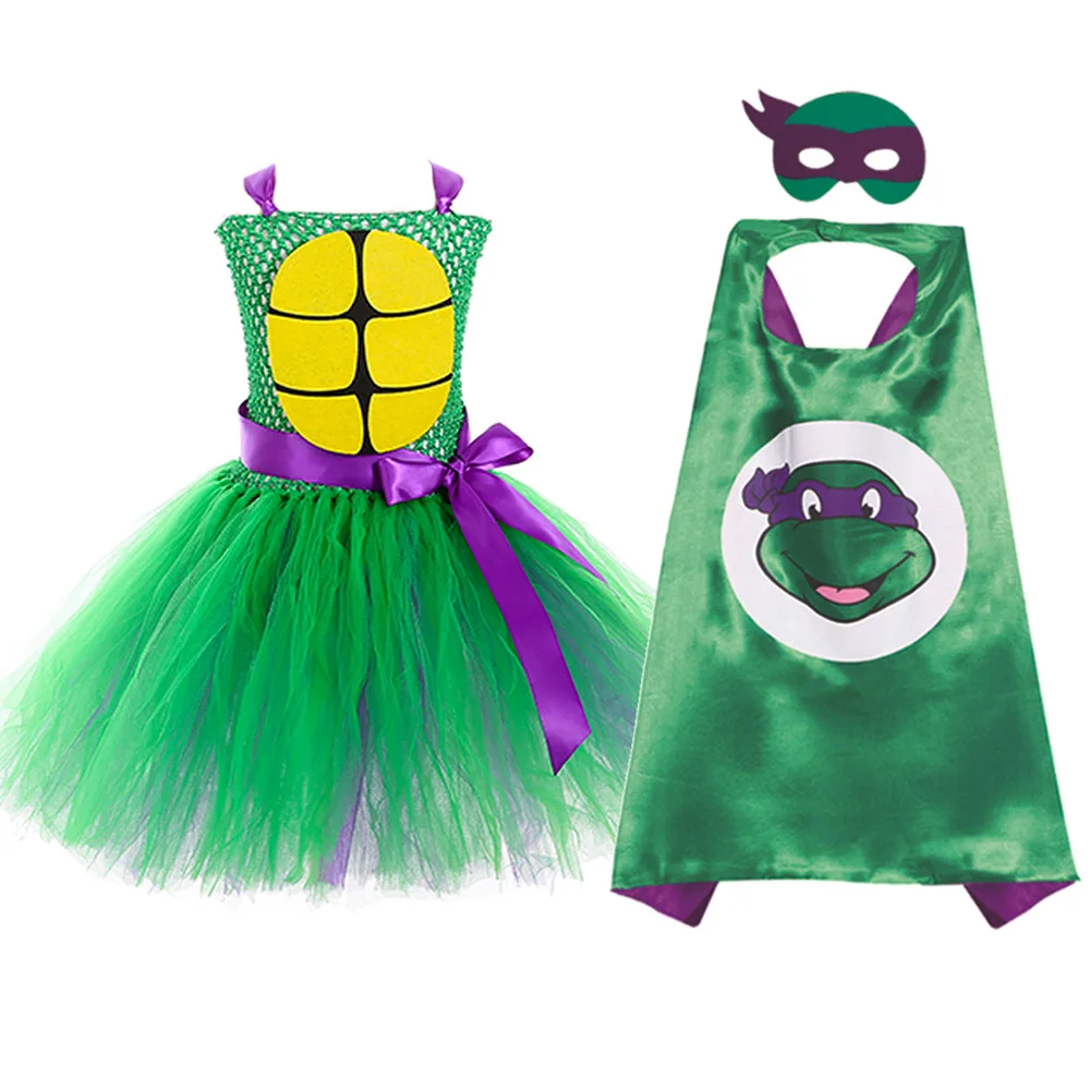 Super Hero Ninja Turtle Princess Costume For Girl
