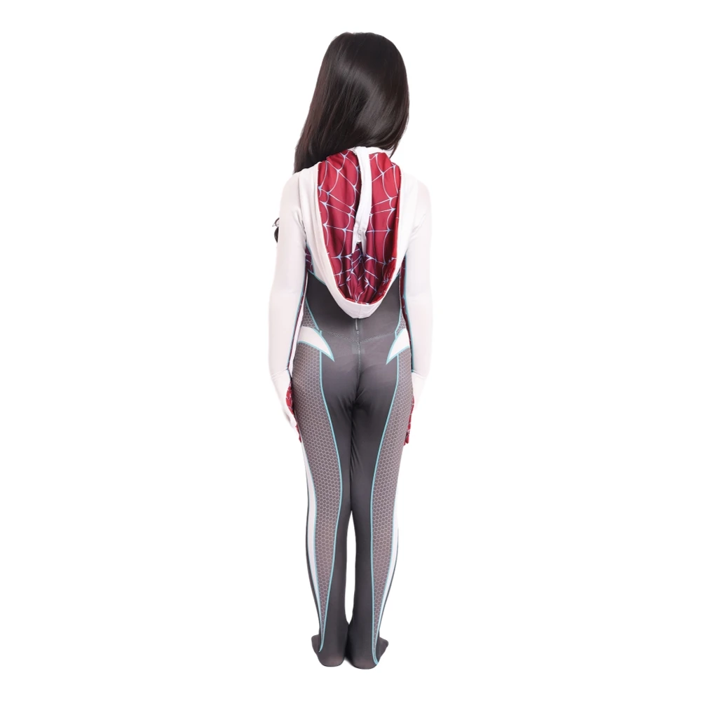 Gwendolyn Maxine Spider Gwen Stacy Cloak Jumpsuit Costume For Kids