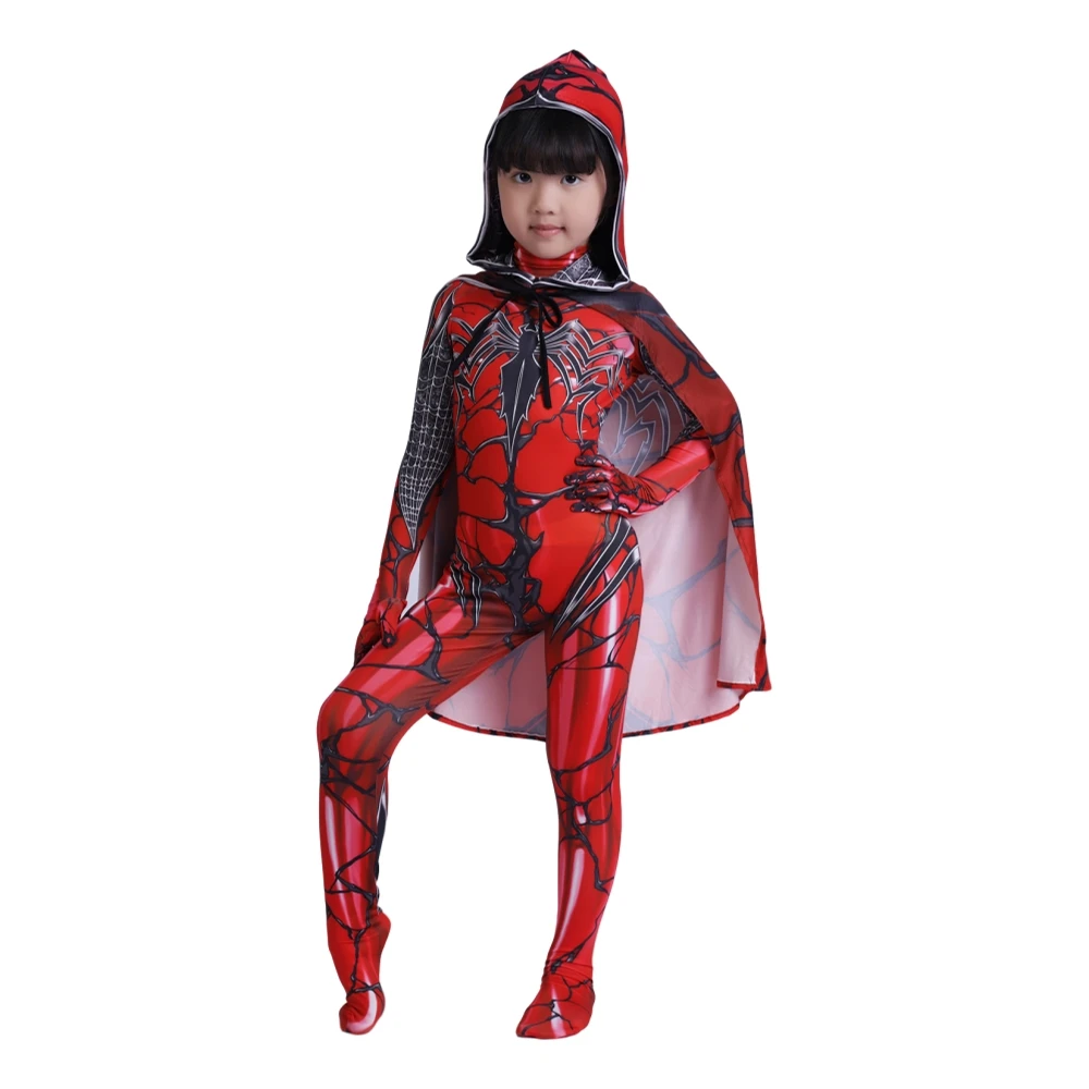 Gwendolyn Maxine Spider Gwen Stacy Cloak Jumpsuit Costume For Kids