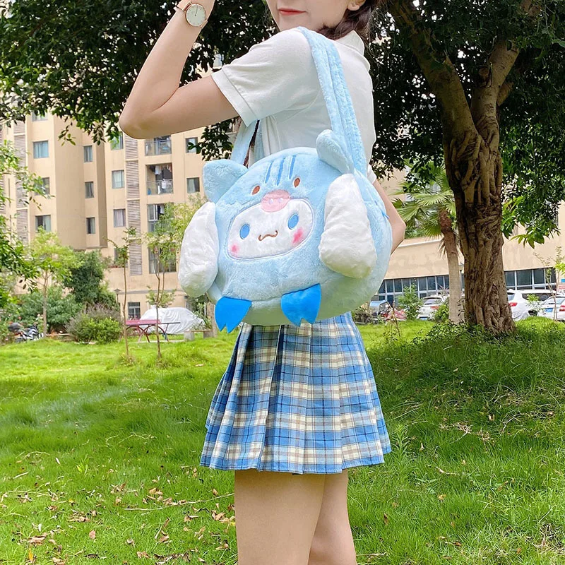 Kawaii Sanrio Cartoon Cinnamoroll Plush Shoulder Bag