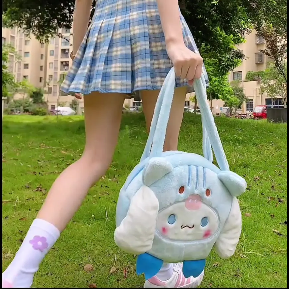 Kawaii Sanrio Cartoon Cinnamoroll Plush Shoulder Bag