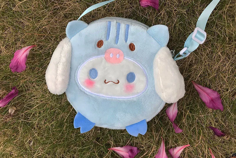 Kawaii Sanrio Cartoon Cinnamoroll Plush Shoulder Bag