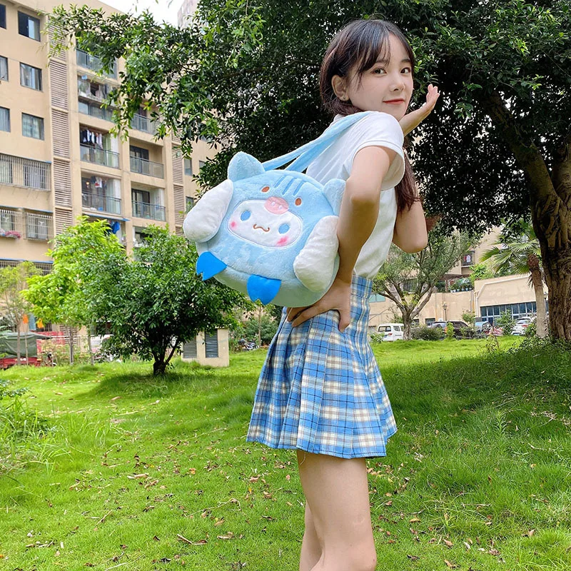 Kawaii Sanrio Cartoon Cinnamoroll Plush Shoulder Bag