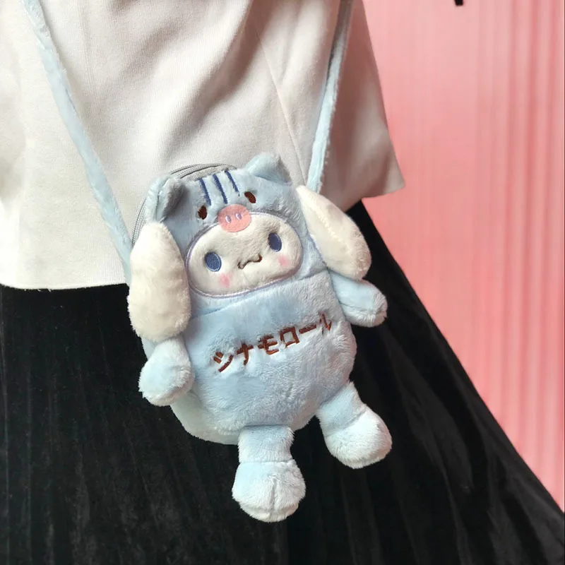 Kawaii Sanrio Cartoon Cinnamoroll Plush Shoulder Bag