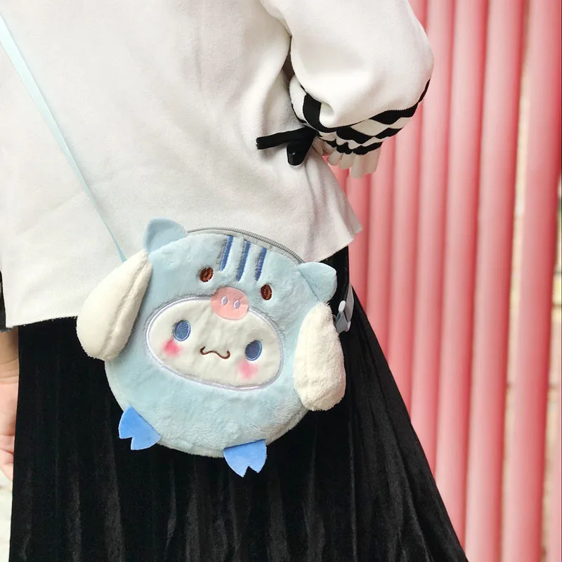 Kawaii Sanrio Cartoon Cinnamoroll Plush Shoulder Bag