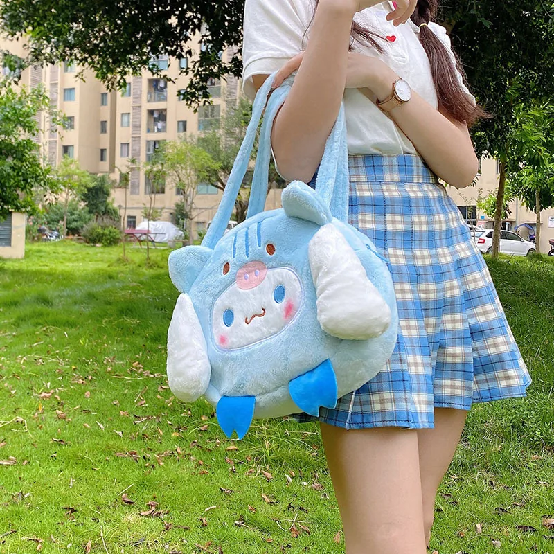 Kawaii Sanrio Cartoon Cinnamoroll Plush Shoulder Bag