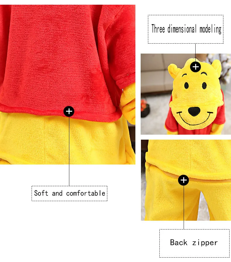 Anime Edward Winnie Bear Cosplay Costume Pajamas Sets For Kids