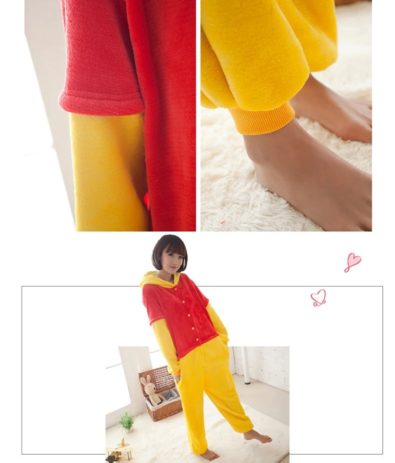 Kigurumi Onesie Winnie Bear Warm Disguise Hooded Jumpsuits Kigurumi Onesie Winnie Bear Warm Disguise Hooded Jumpsuits