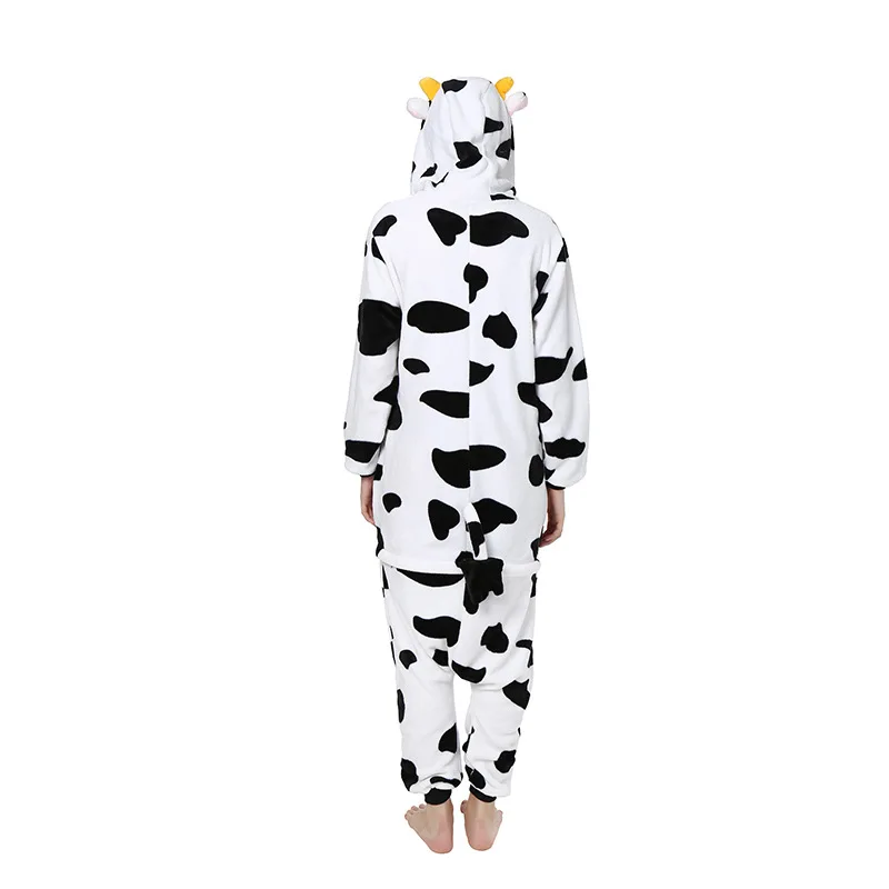 Cow Cartoon Onesie Pajamas For Women With Hood Collar Cow Cartoon Onesie Pajamas For Women With Hood Collar