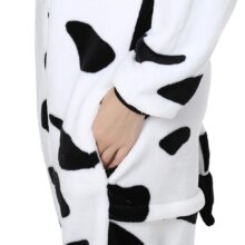 Cow Cartoon Onesie Pajamas For Women With Hood Collar Cow Cartoon Onesie Pajamas For Women With Hood Collar