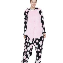 Anime Cow Kigurumi Onesies Flannel Pajamas Set Anime Cow Kigurumi Onesies Flannel Pajamas Set