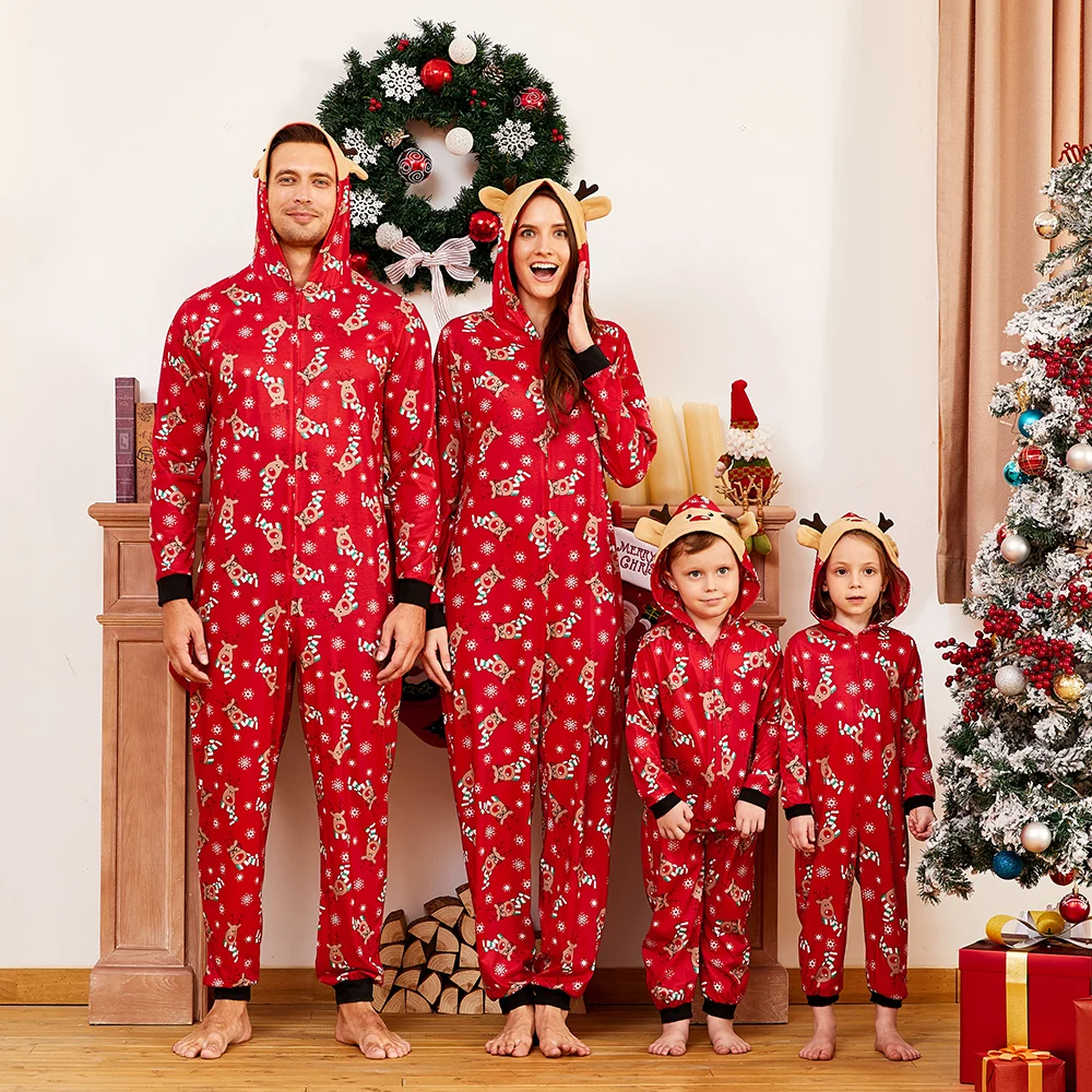 Christmas Mosaic Reindeer Onesie Pajama For Family Christmas Mosaic Reindeer Onesie Pajama For Family