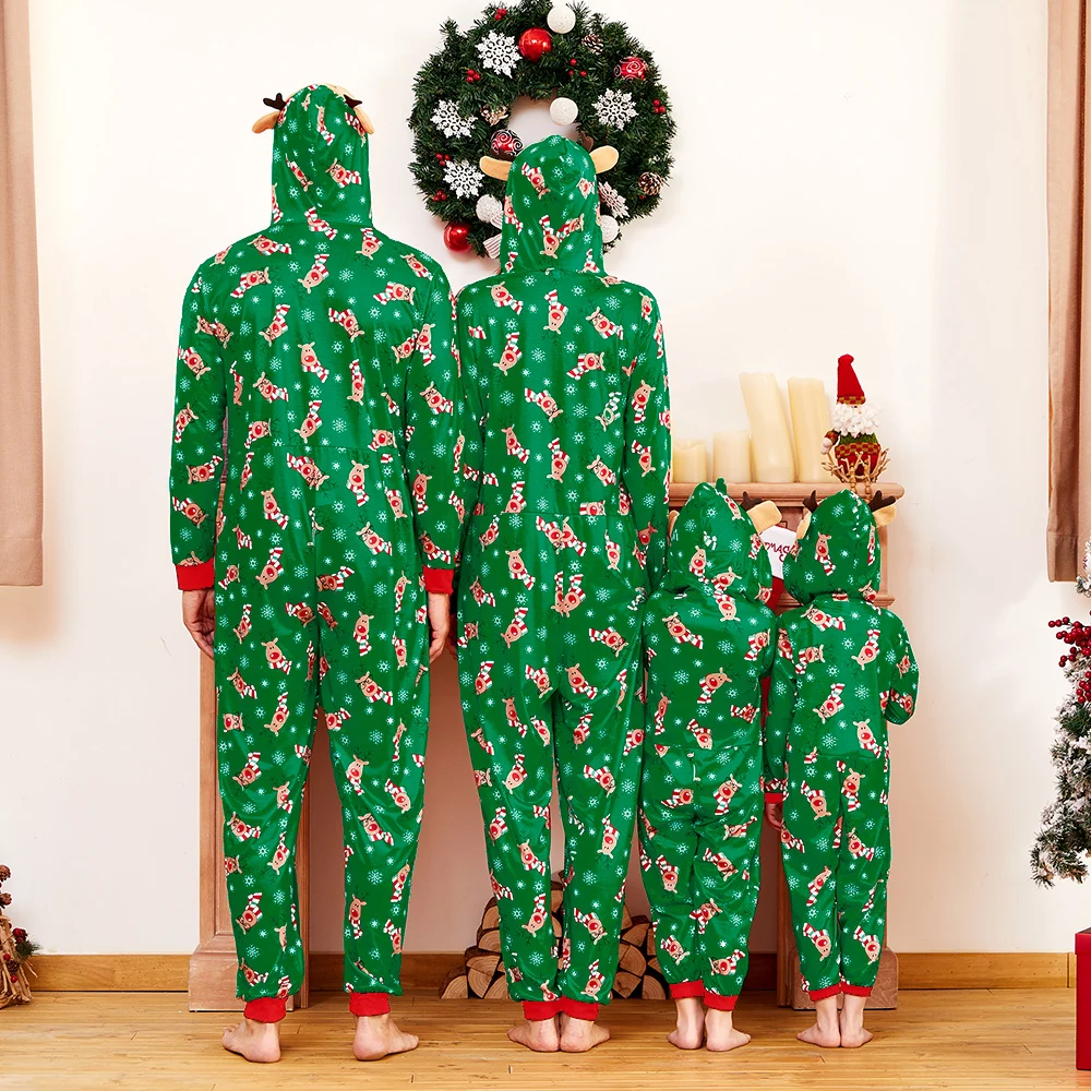 Christmas Mosaic Reindeer Onesie Pajama For Family Christmas Mosaic Reindeer Onesie Pajama For Family