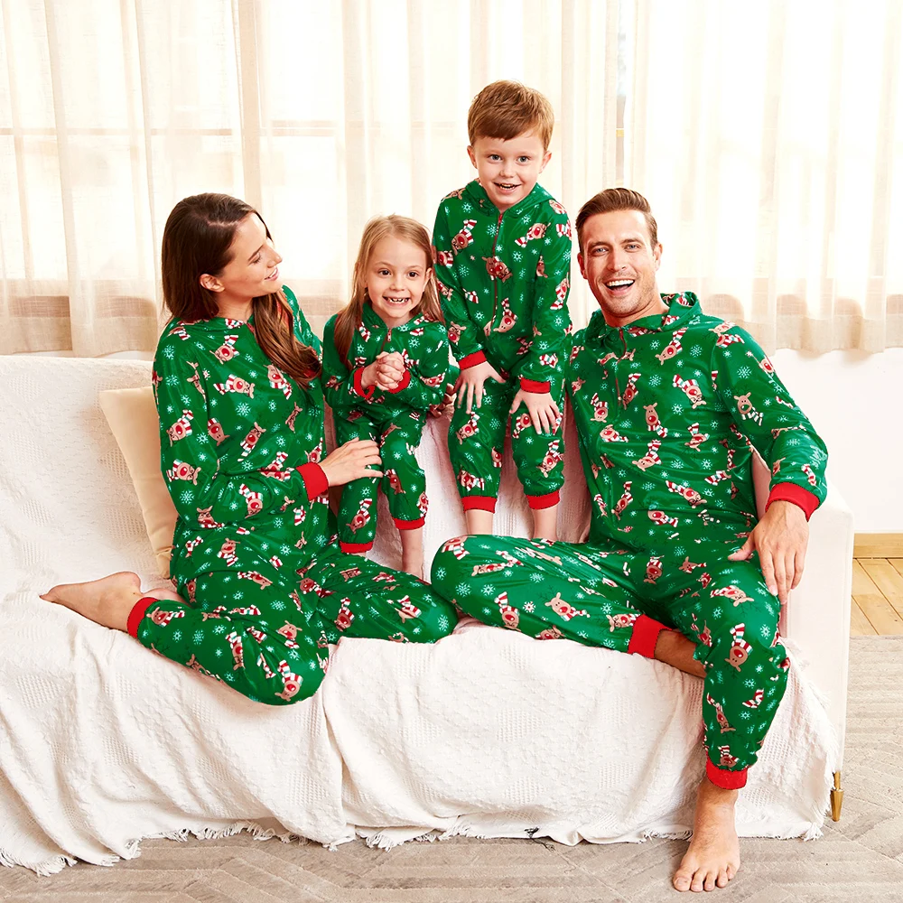 Christmas Mosaic Reindeer Onesie Pajama For Family Christmas Mosaic Reindeer Onesie Pajama For Family