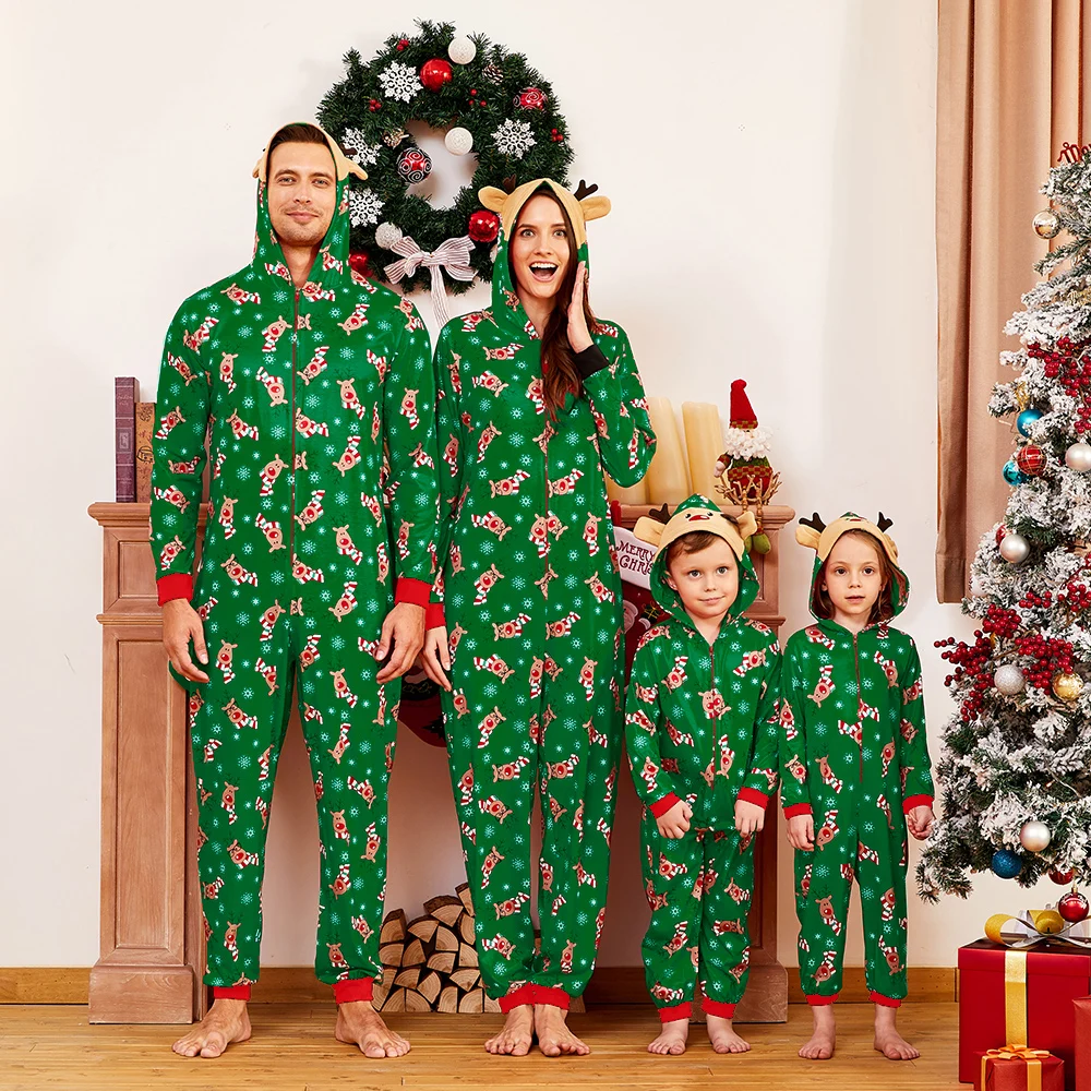 Christmas Mosaic Reindeer Onesie Pajama For Family Christmas Mosaic Reindeer Onesie Pajama For Family