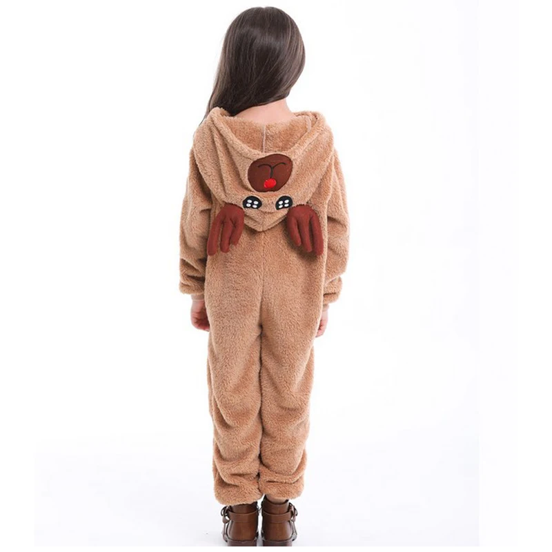 Christmas Elk Reindeer Fur Onesies Sant Clause Costume