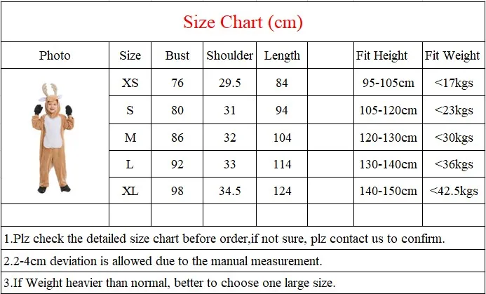 Christmas Elk Reindeer Fur Onesies Sant Clause Costume