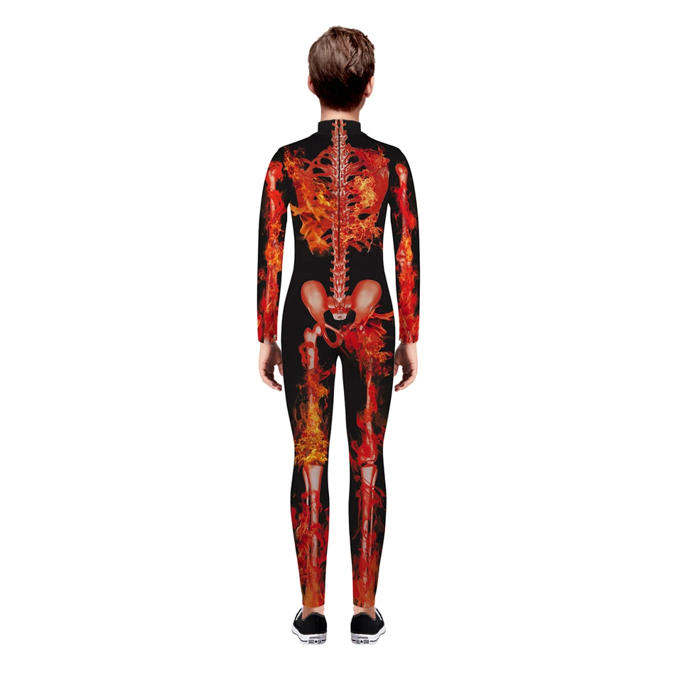 Halloween Skeleton Devil Vampire Scary Bodysuit Cosplay Costume