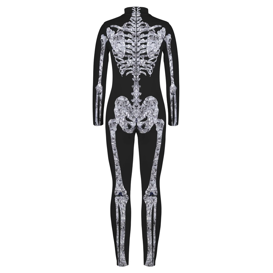 Halloween Skeleton Devil Vampire Scary Bodysuit Cosplay Costume