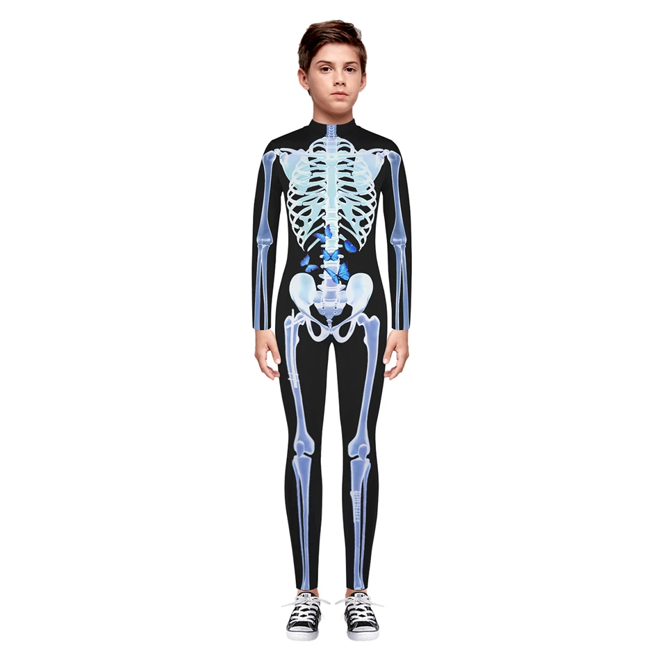 Halloween Skeleton Devil Vampire Scary Bodysuit Cosplay Costume