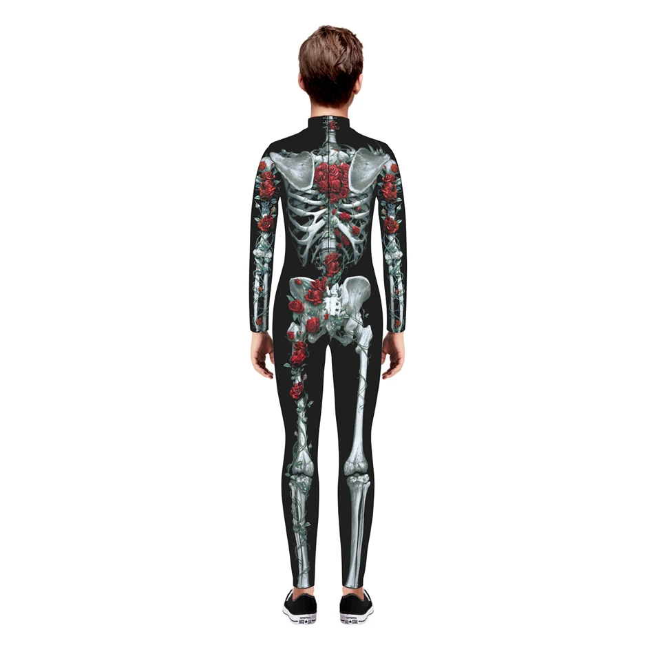 Halloween Skeleton Devil Vampire Scary Bodysuit Cosplay Costume