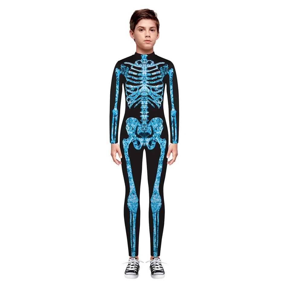 Halloween Skeleton Devil Vampire Scary Bodysuit Cosplay Costume