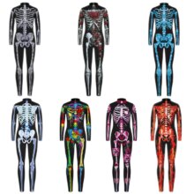 Halloween Skeleton Devil Vampire Scary Bodysuit Cosplay Costume Halloween Skeleton Devil Vampire Scary Bodysuit Cosplay Costume