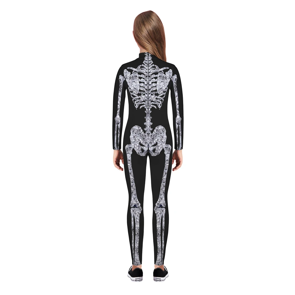 Halloween Skeleton Devil Vampire Scary Bodysuit Cosplay Costume