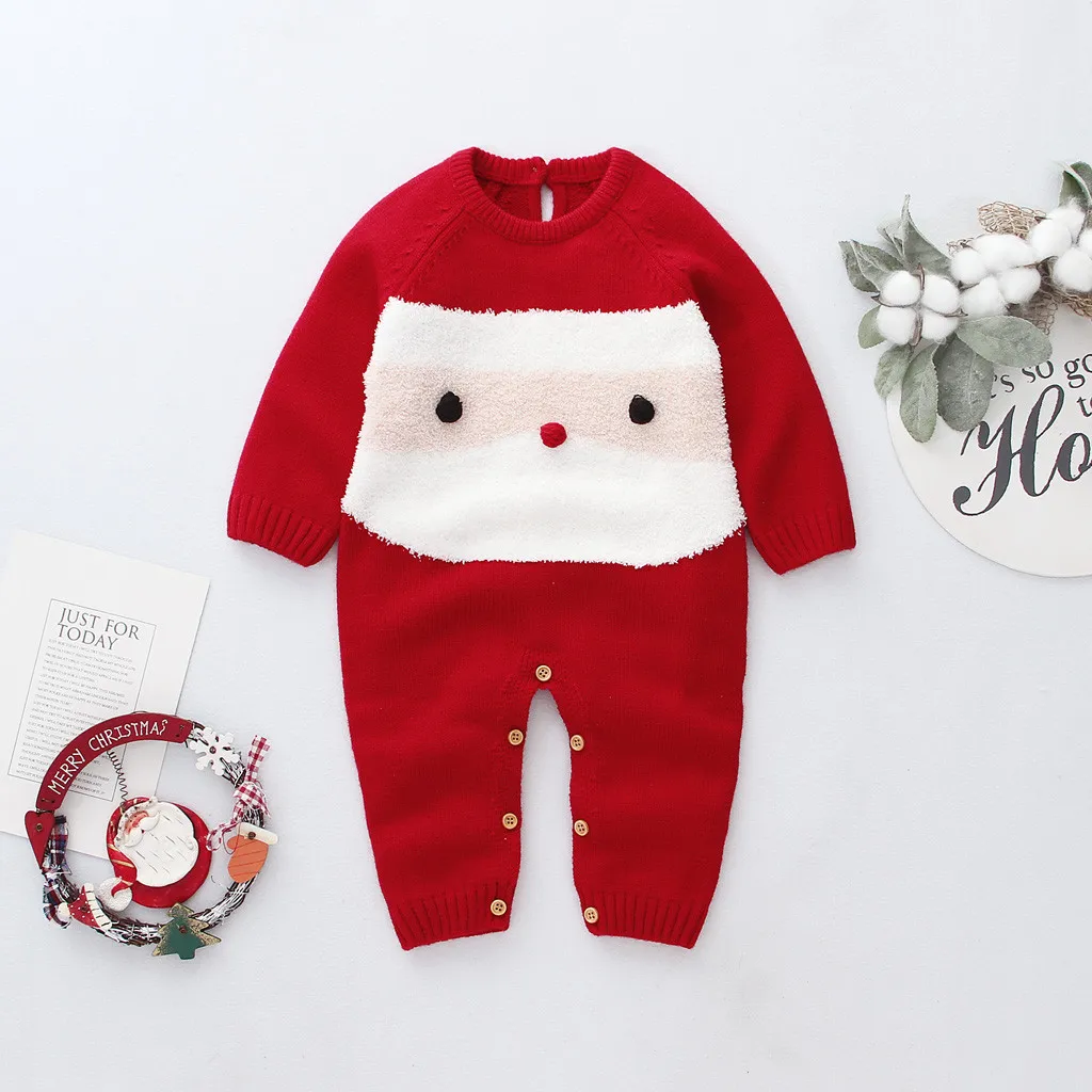 Kawaii Christmas Xmas Soft Rompers For Newborn Infant Baby