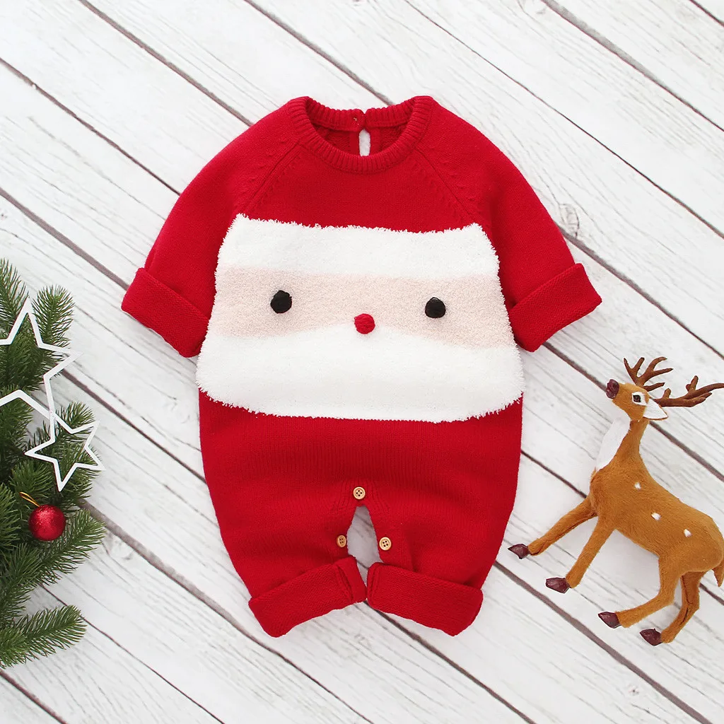 Kawaii Christmas Xmas Soft Rompers For Newborn Infant Baby