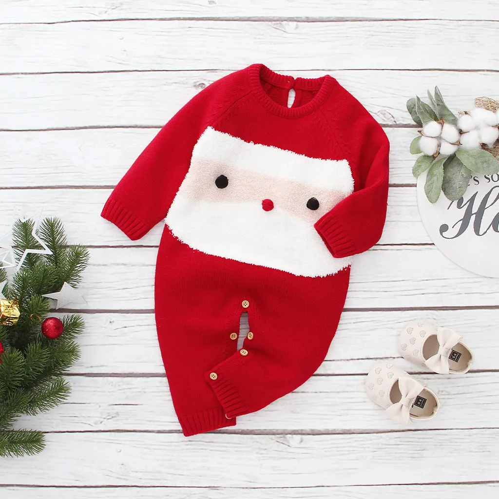 Kawaii Christmas Xmas Soft Rompers For Newborn Infant Baby