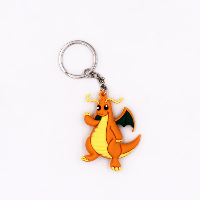 Dratini Eevee Snorlax Vulpix Dragonite Cartoon Figures PVC Keyrings