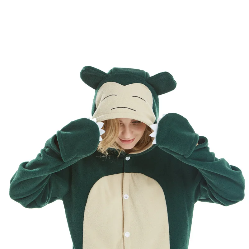 Anime Snorlax Kigurumi Onesies Fleece One-Piece Pajama For Unisex Anime Snorlax Kigurumi Onesies Fleece One-Piece Pajama For Unisex