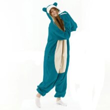 Anime Snorlax Kigurumi Onesies Fleece One-Piece Pajama For Unisex Anime Snorlax Kigurumi Onesies Fleece One-Piece Pajama For Unisex