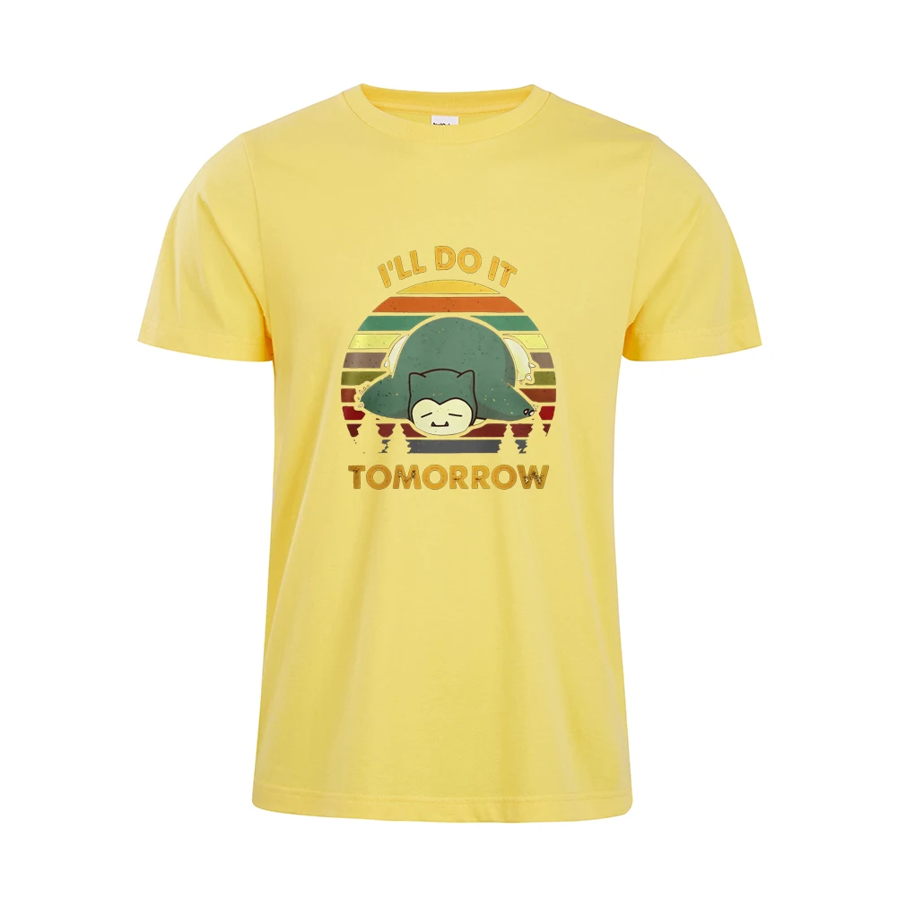 Anime Snorlax I Will Do It Tomorrow Print T-Shirt