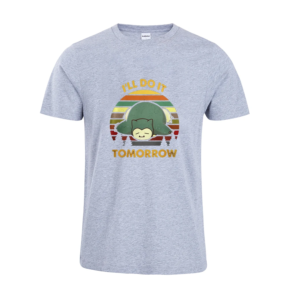 Anime Snorlax I Will Do It Tomorrow Print T-Shirt