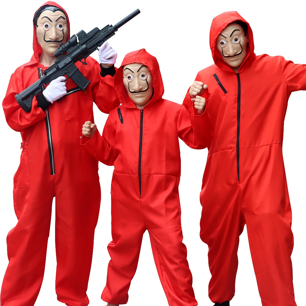 Halloween Movie The House Of Paper Money Heist Costume & Mask