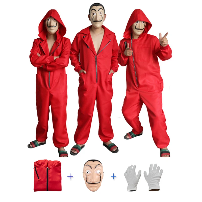 Halloween Movie The House Of Paper Money Heist Costume & Mask