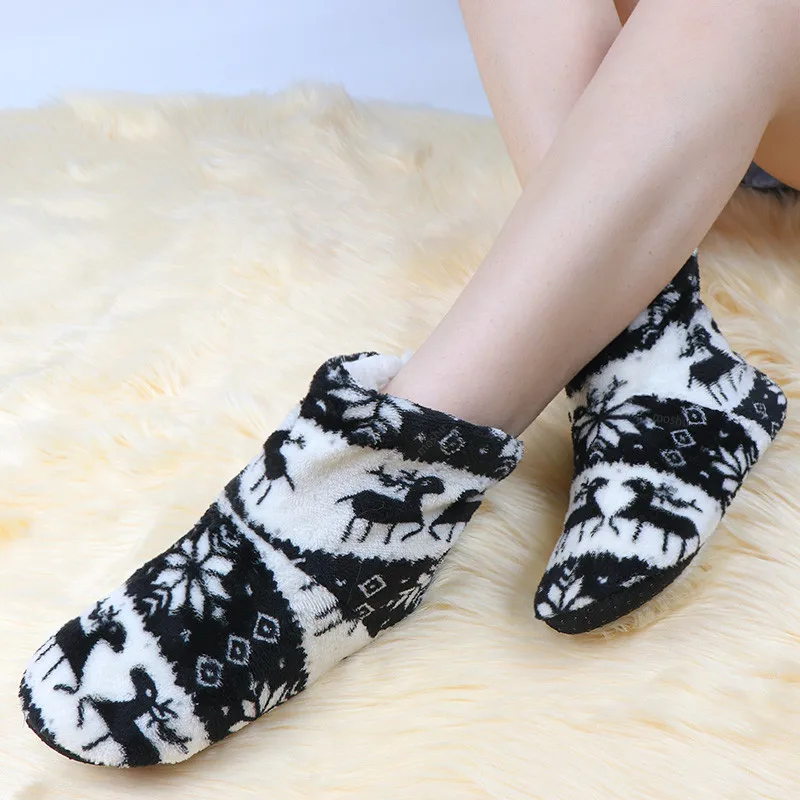 Christmas Fur Plush Warm Flip Flops Cotton Shoes