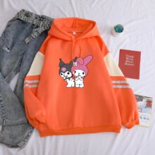 Kuromi Kawaii Fleece Splicing Harajuku Hoodies Kuromi Kawaii Fleece Splicing Harajuku Hoodies