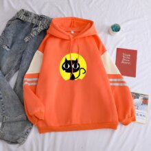 Black Cat Printing Casual Harajuku Hoodies Black Cat Printing Casual Harajuku Hoodies