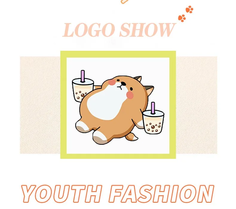 Anime Shiba Inu Oversized Patchwork Kawaii Graphic Hoodies