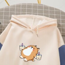 Anime Shiba Inu Oversized Patchwork Kawaii Graphic Hoodies Anime Shiba Inu Oversized Patchwork Kawaii Graphic Hoodies