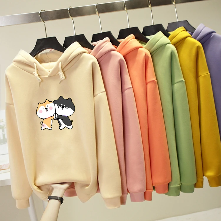 Shiba Inu Husky Print Sudadera Mujer Kawaii Graphic Harajuku Hoodies