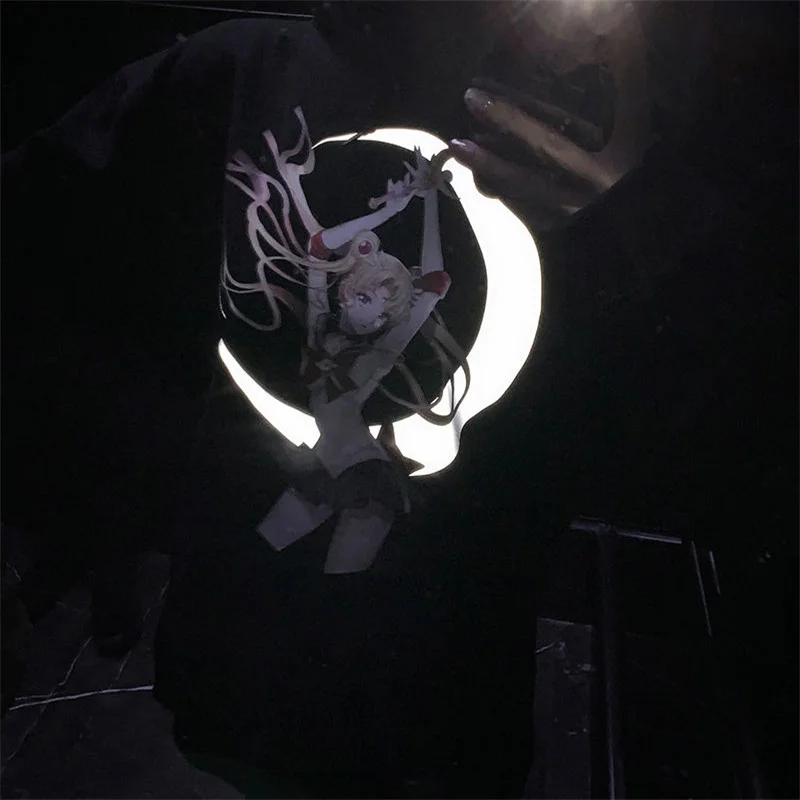 Anime Sailor Moon Illuminate Reflective Oversized Casual Hoodies