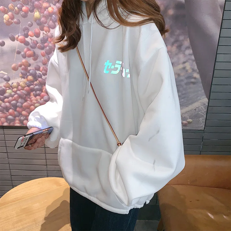 Anime Sailor Moon Illuminate Reflective Oversized Casual Hoodies Anime Sailor Moon Illuminate Reflective Oversized Casual Hoodies