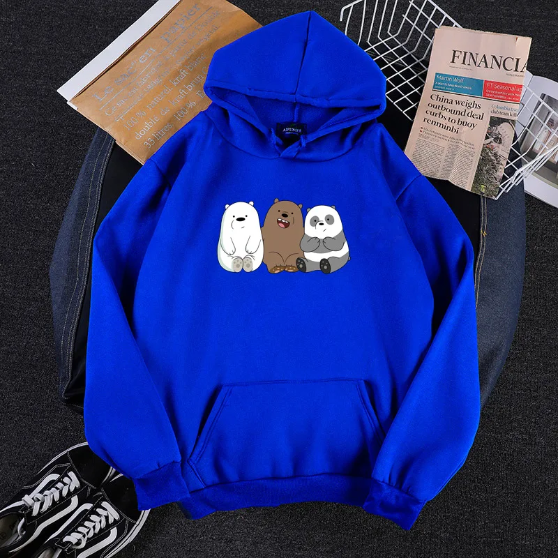 Anime Bears Printed Long Sleeve Hoodies