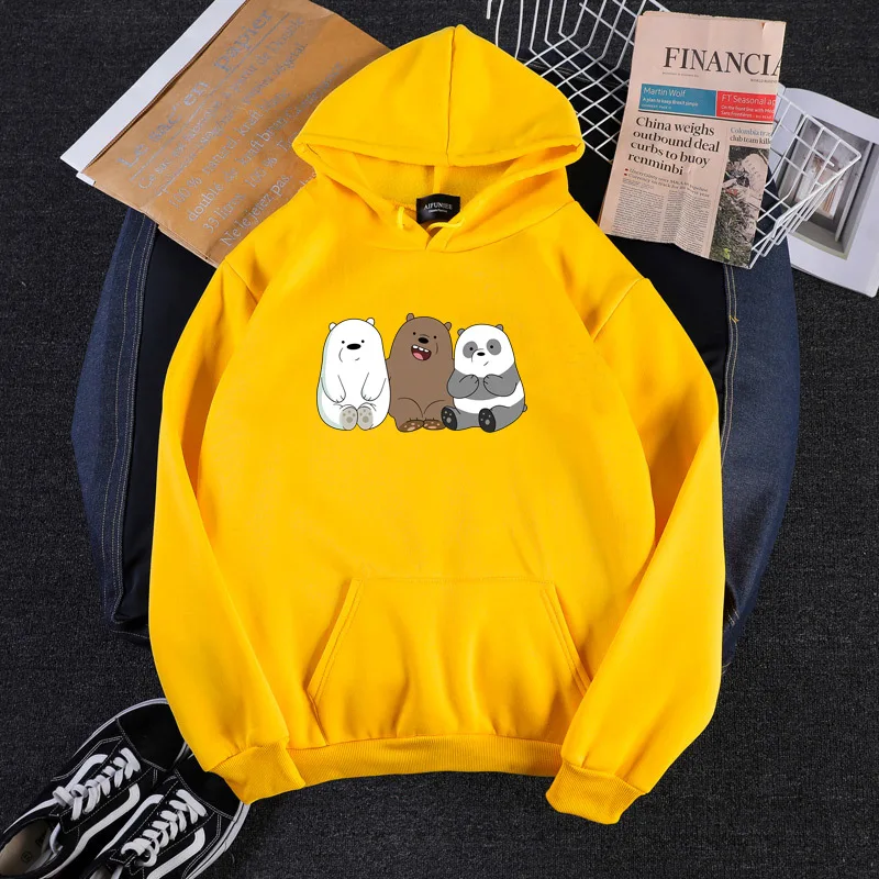 Anime Bears Printed Long Sleeve Hoodies