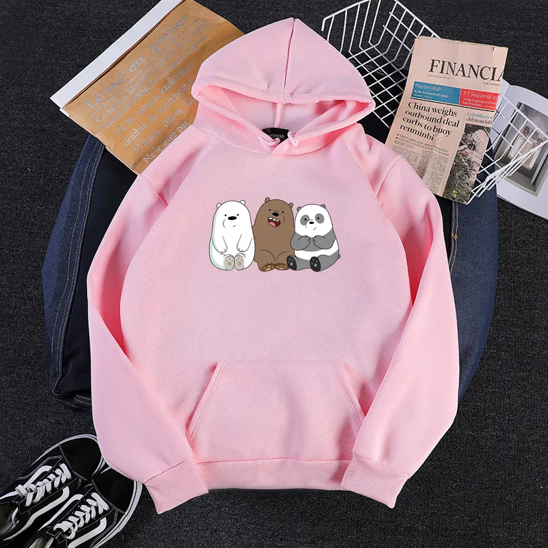 Anime Bears Printed Long Sleeve Hoodies