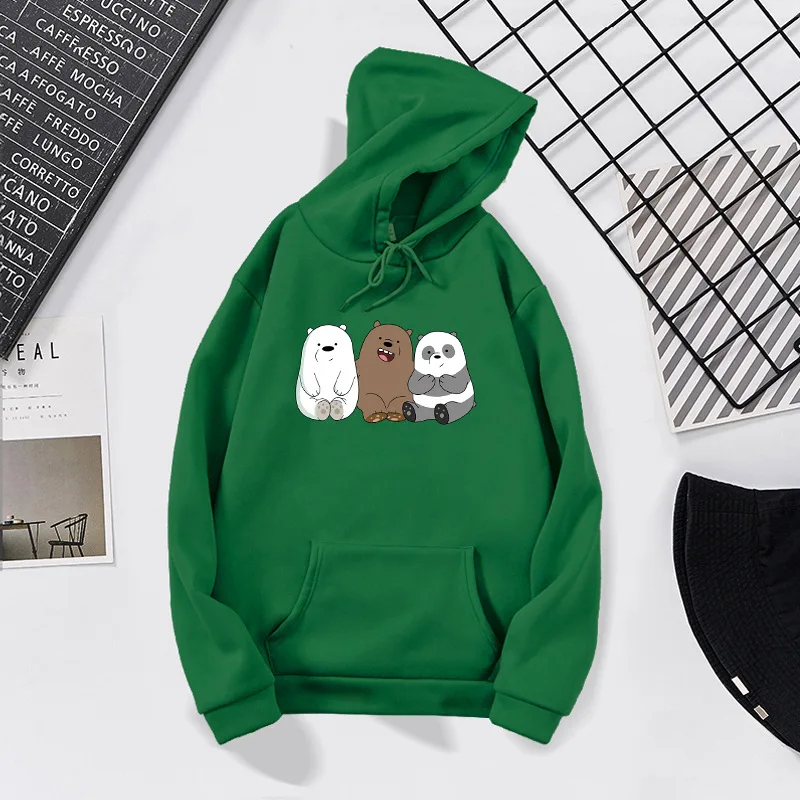 Anime Bears Printed Long Sleeve Hoodies